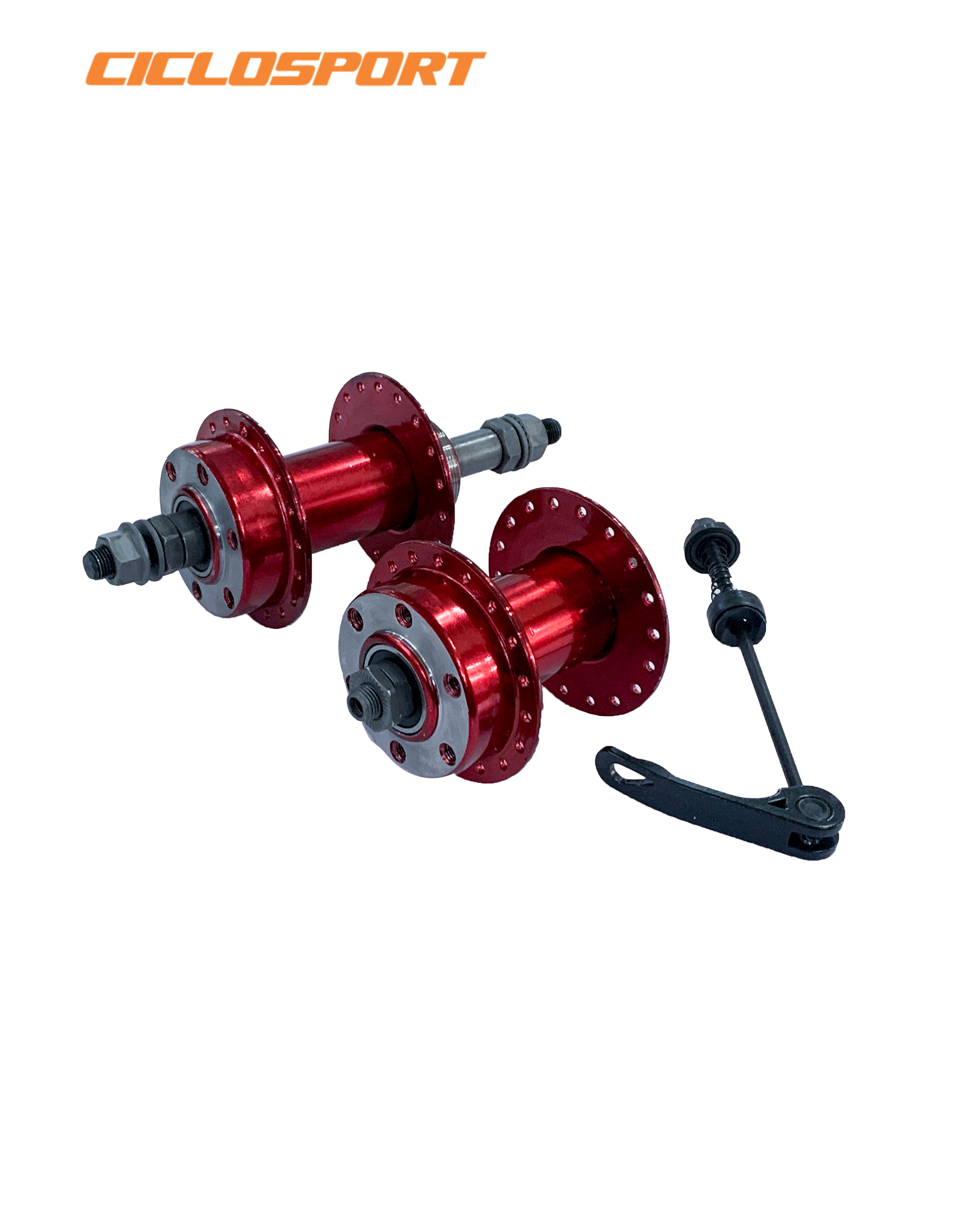 ciclosport front and rear multispeed hub red